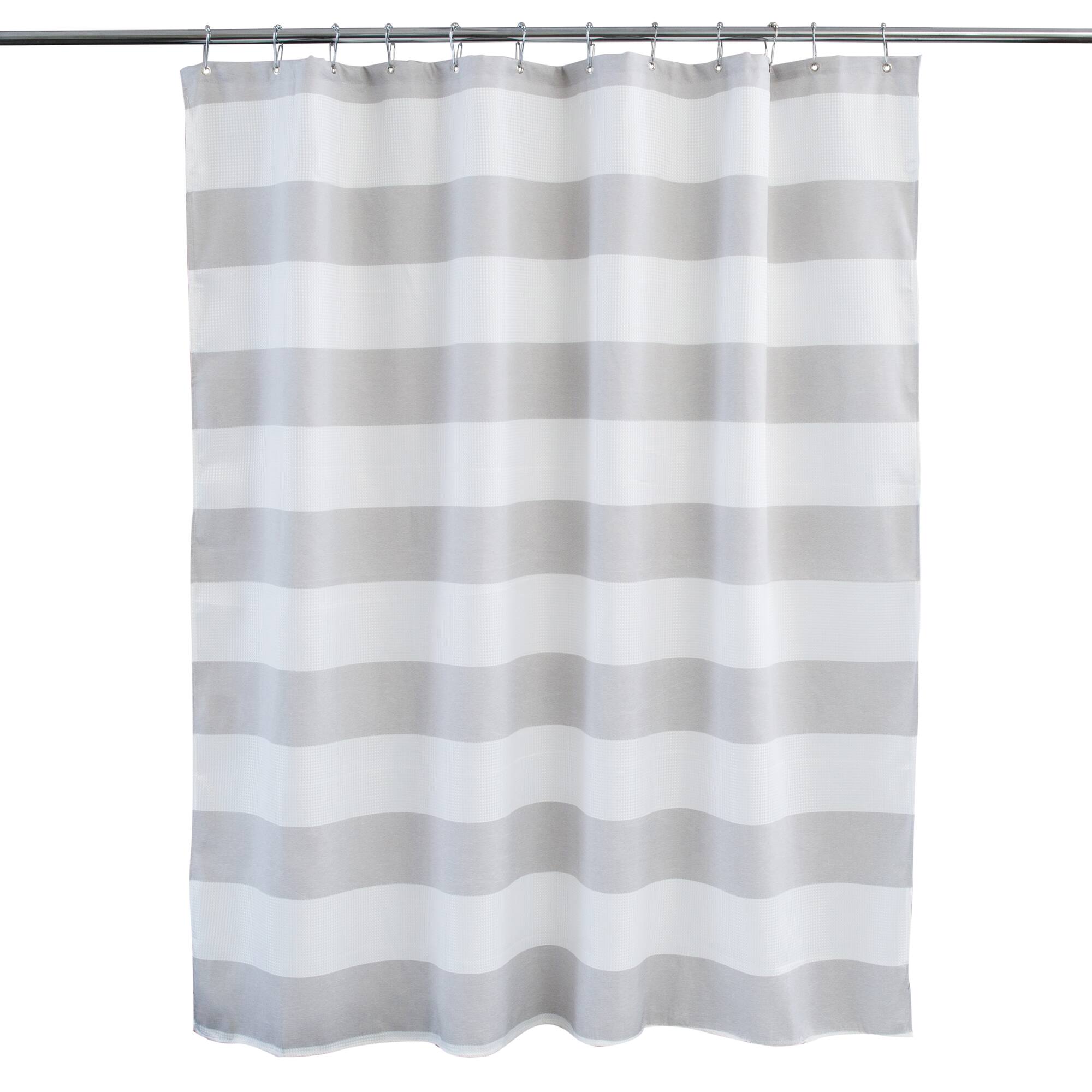 Elle Décor Gray Jacquard Weave Shower Curtain
